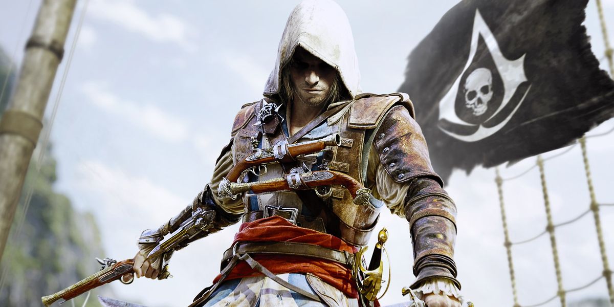 Promo Shot Assassin's Creed IV Black Flag With Flag