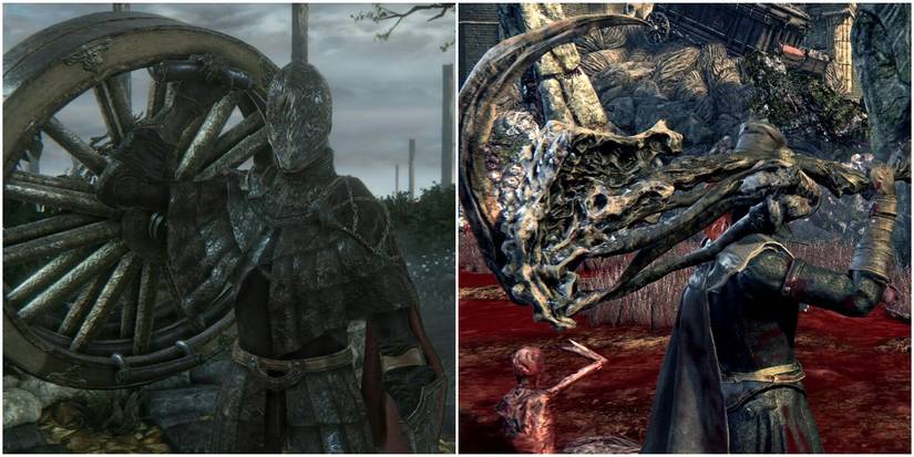 Bloodborne split image Trick Weapon Logarius' Wheel Amygdalan Arm