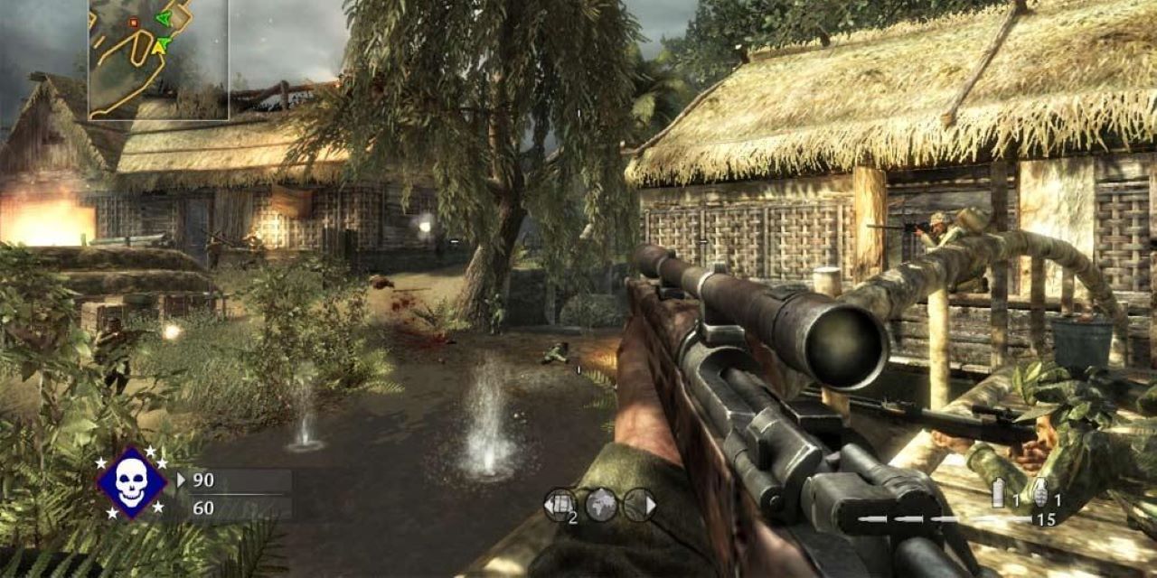 Call Of Duty World At War - fps view of battlefield