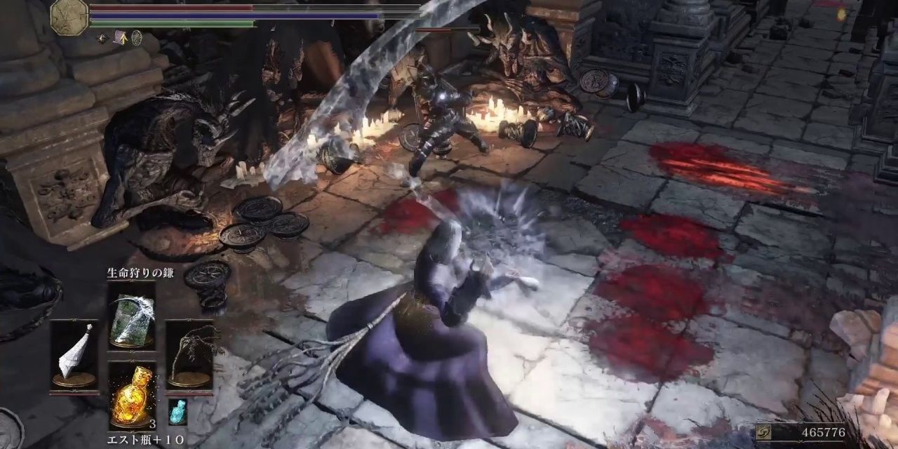 Dark Souls 3 PvP Lifehunt Scythe Gameplay. From はぐれAffinity (YouTube)
