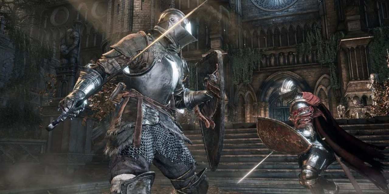 Dark Souls 3 Lothric Knight Fighting Knight Class Character.