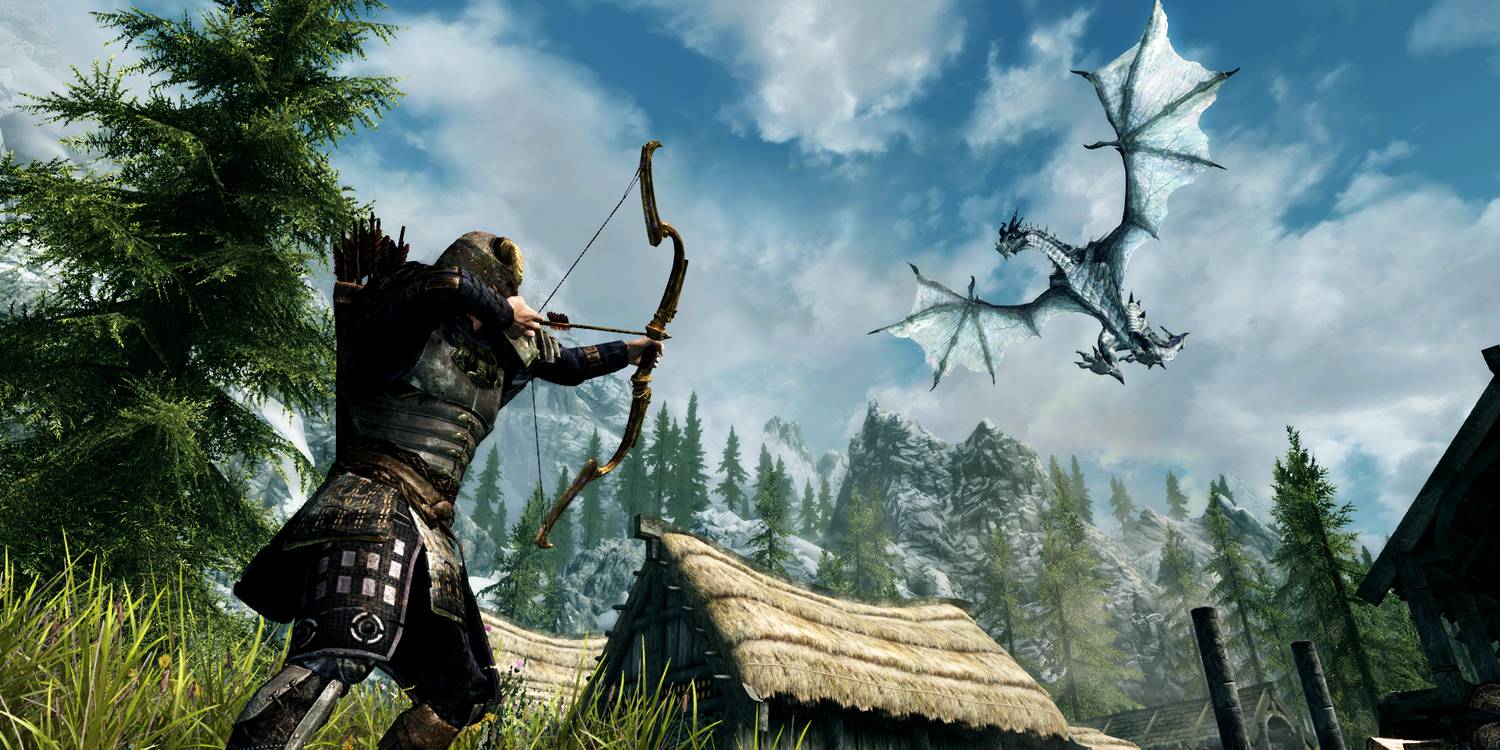 Elder-Scrolls-V-Skyrim-Dragon-Arrow.jpg (1500×750)