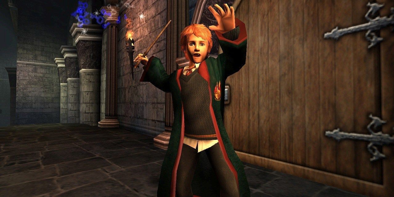 Ron casting a spell