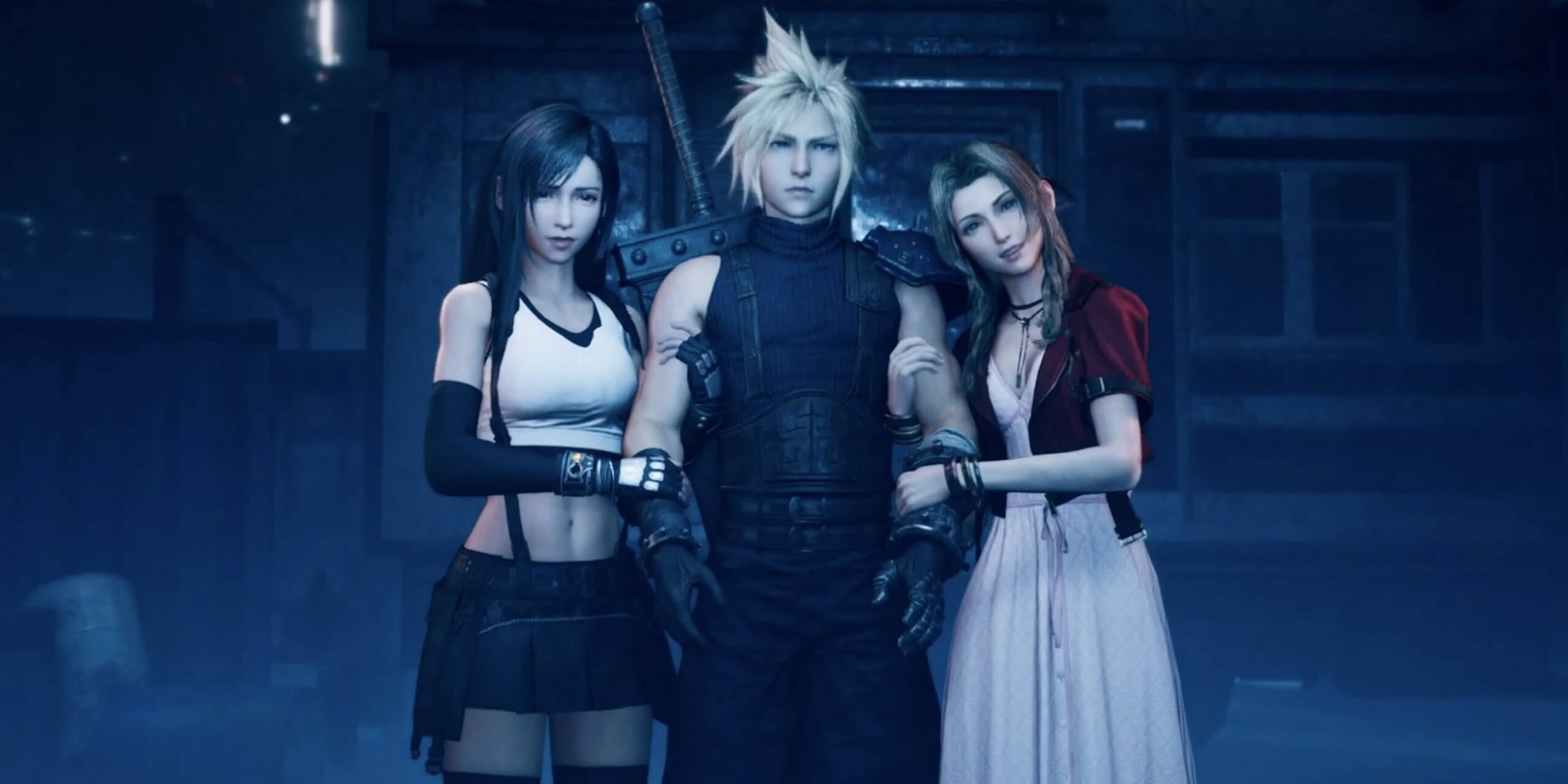 Cloud, Tifa and Aerith in the FF7 Remake 