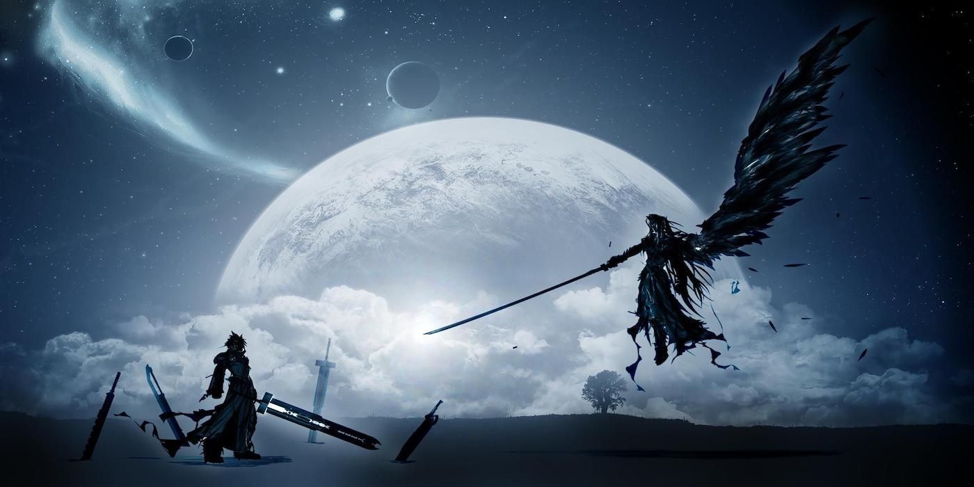 Final Fantasy 7 Remake Cloud Versus Sephiroth Silhouettes