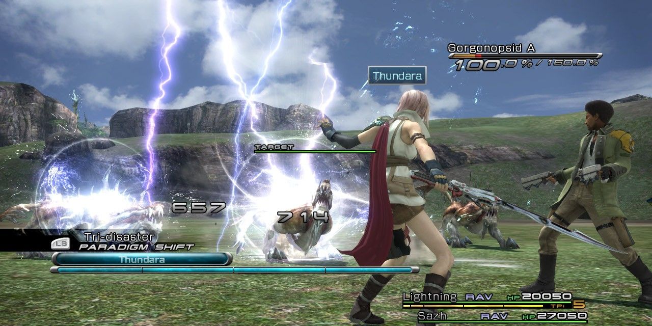 A battle in Final Fantasy XIII