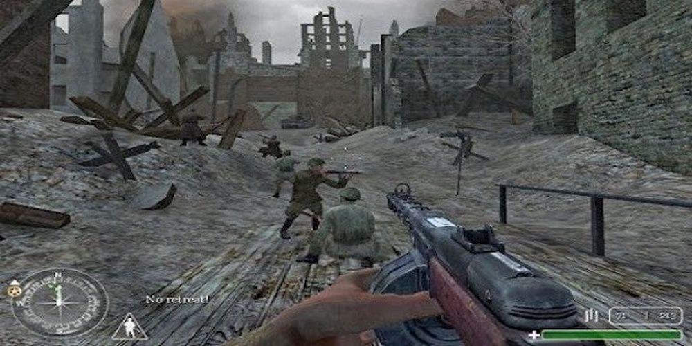 First Call Of Duty Gameplay Screenshot In Destroyed City