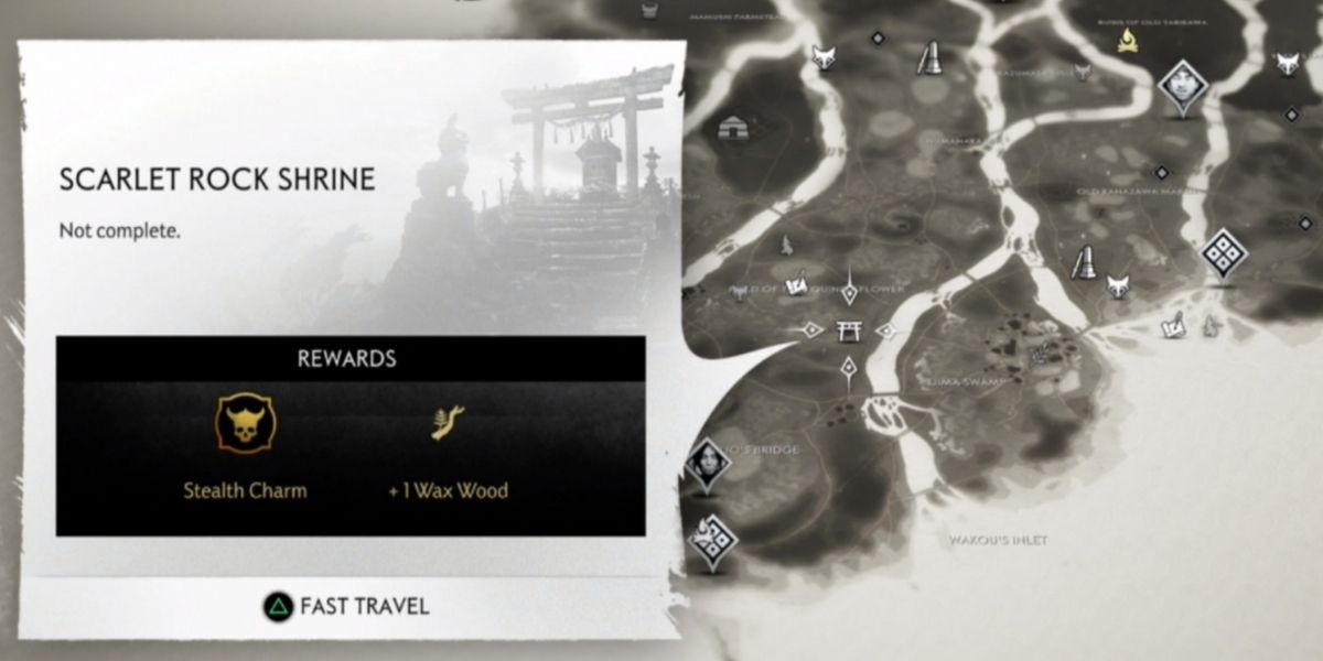 Charm of Tsukuyomi location in Ghost of Tsushima on Jin's map