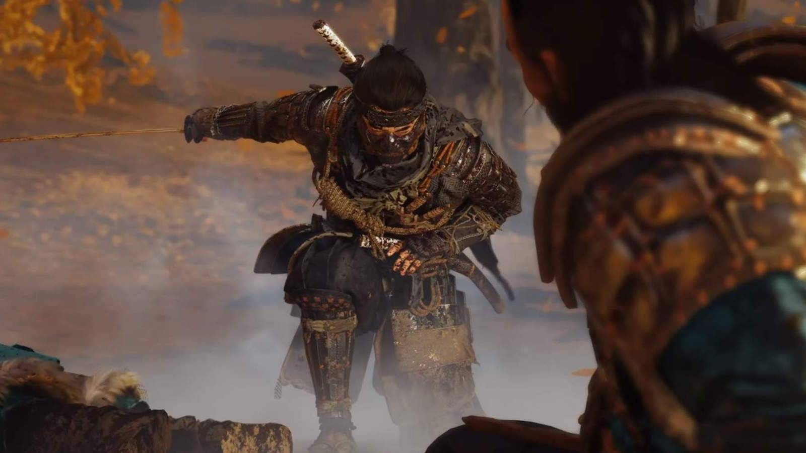 Ghost of tsushima jin dramatic pose