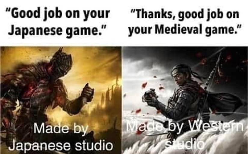 Ghost of tsushima meme dark souls