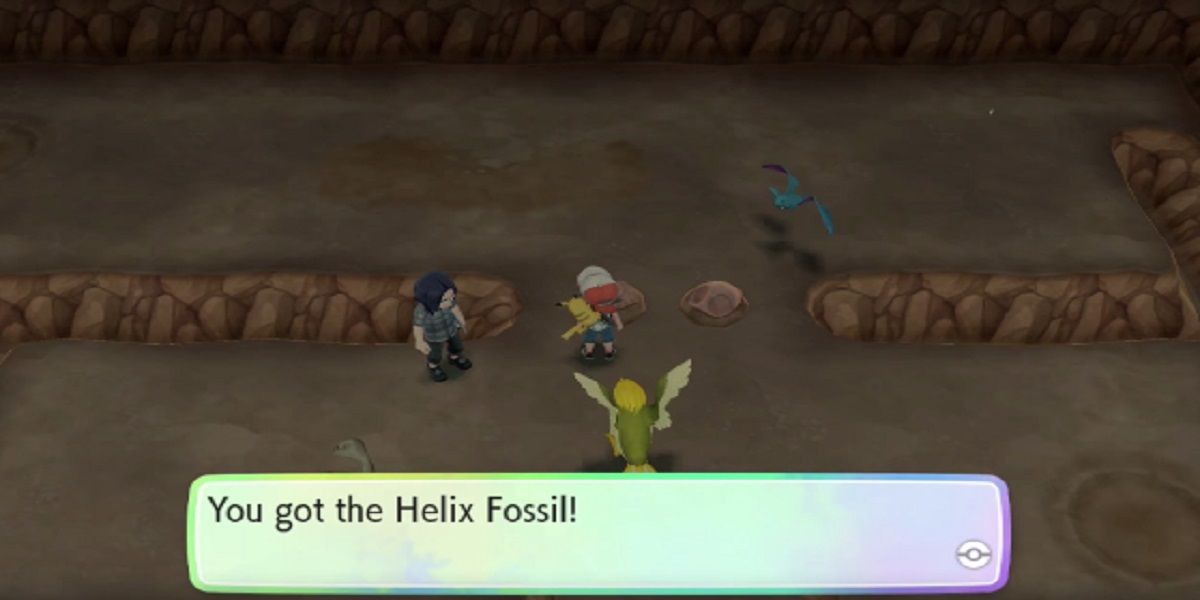 Collecting the Helix Fossil in Pokémon Let's Go Pikachu & Eevee