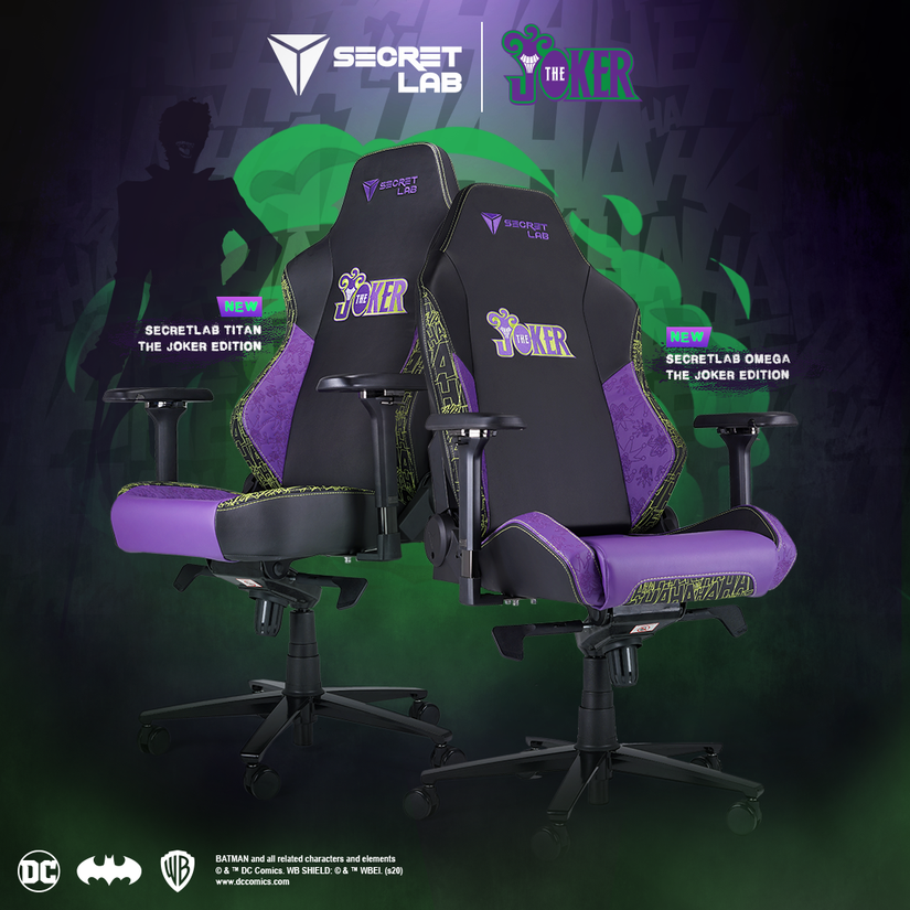 Joker gaming chair Secretlab DC Fandome Omega Titan