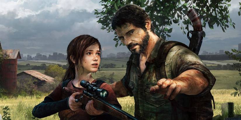 Joel teaches Ellie how to shoot in he Last of Us