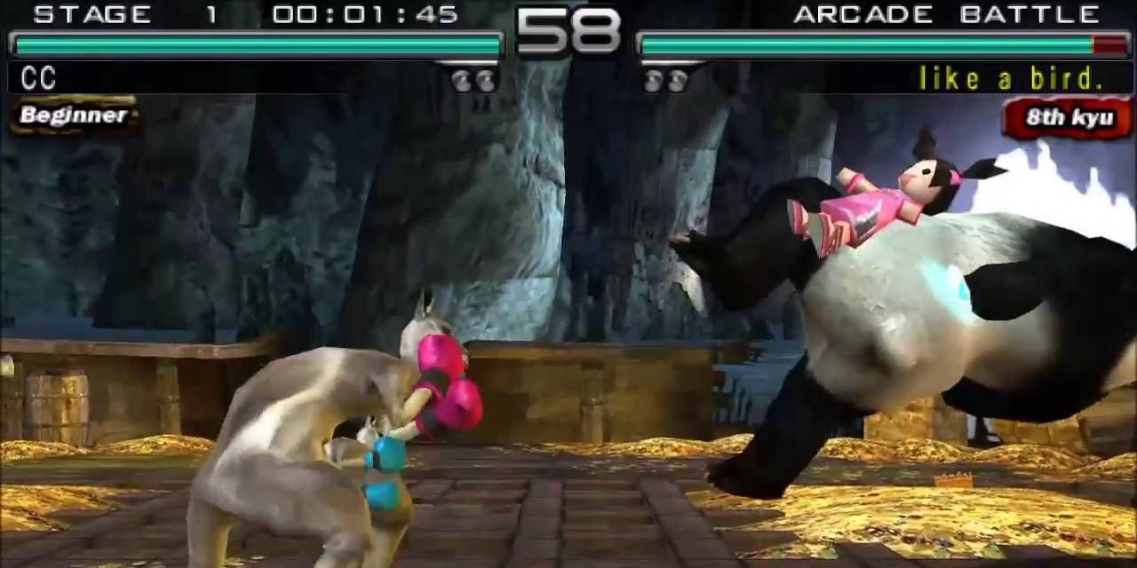 PSP Tekken Dark Resurrection Kangaroo Versus Panda