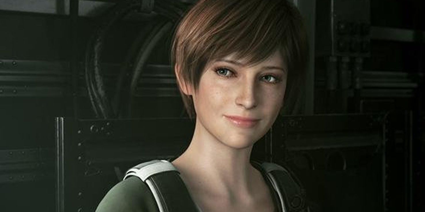 Rebecca Chambers smiles in Resident Evil