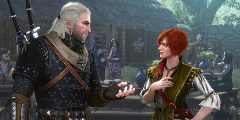 Geralt and Shani in The Witcher 3 DLC