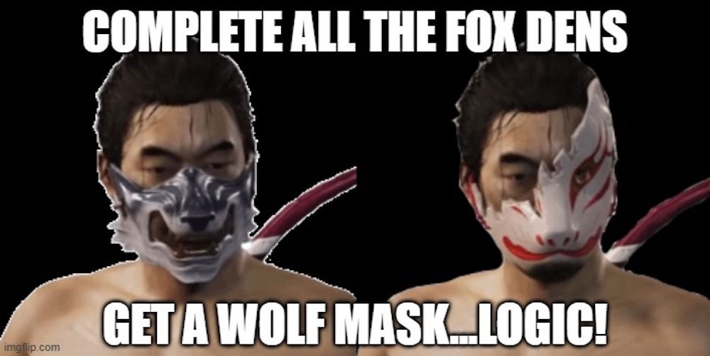 Wolf mask for the fox dens