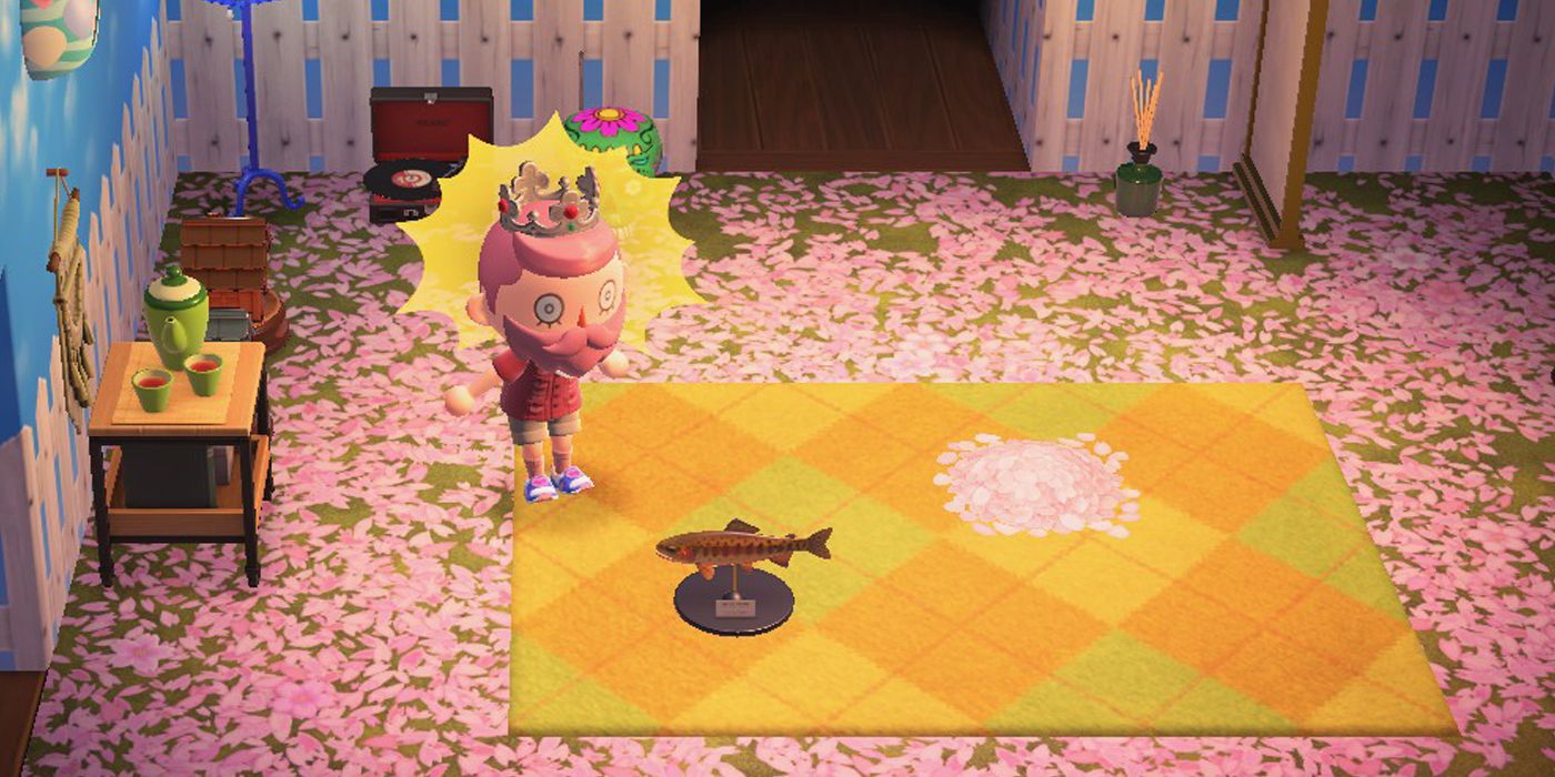 animal crossing new horizons golden trout model house