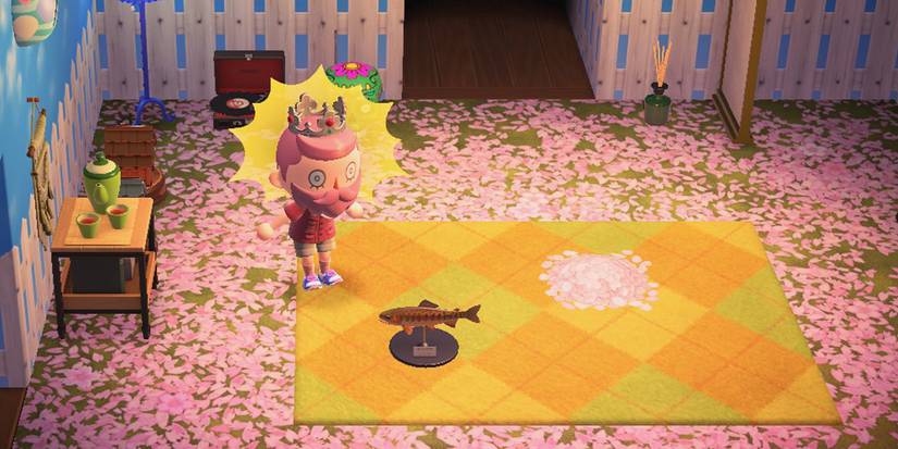 animal crossing new horizons golden trout model house