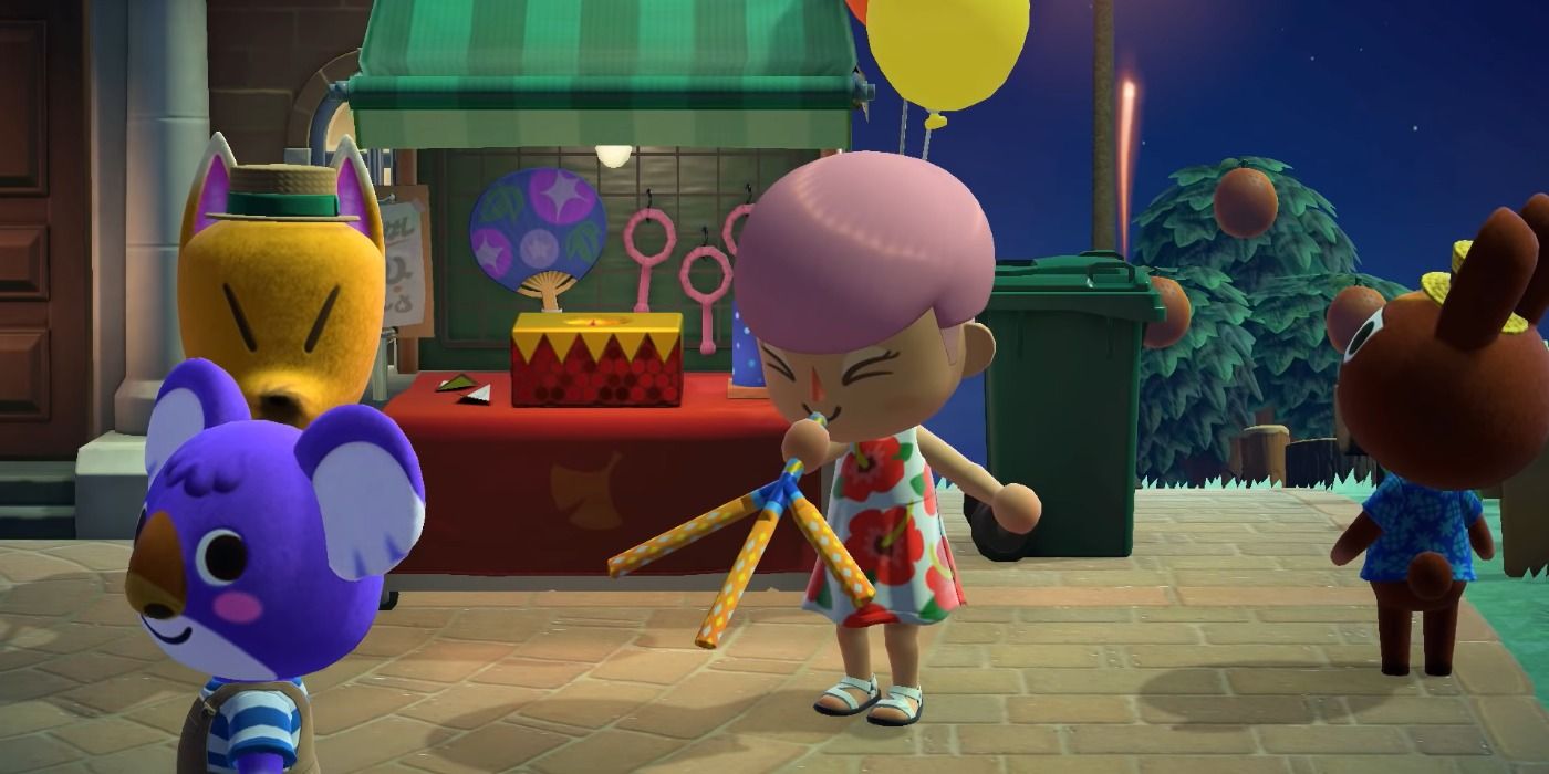 animal crossing new horizons player using tweeter item