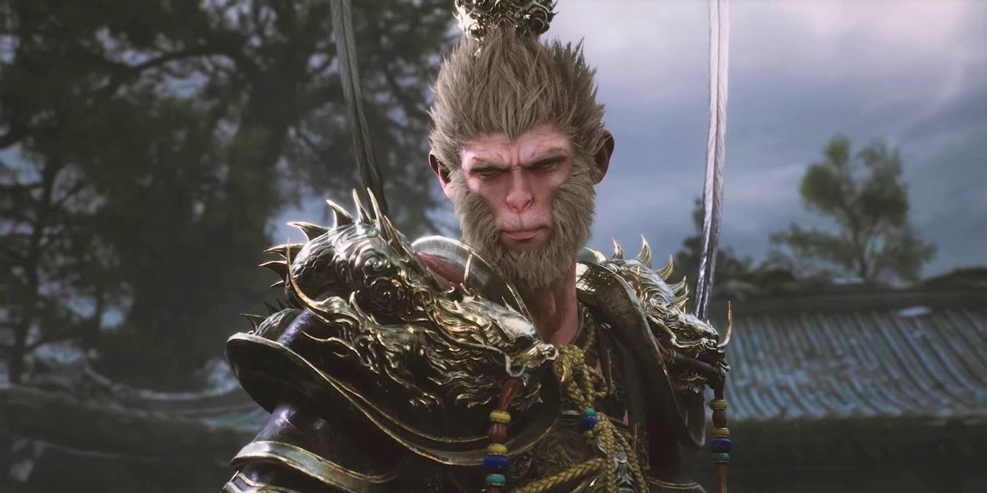 black myth wukong wukong in armor with swords