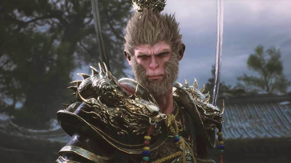 black myth wukong wukong in armor with swords