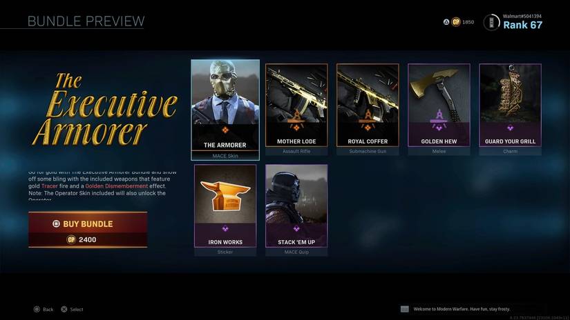 Call of Duty Modern Warfare Executive Armorer