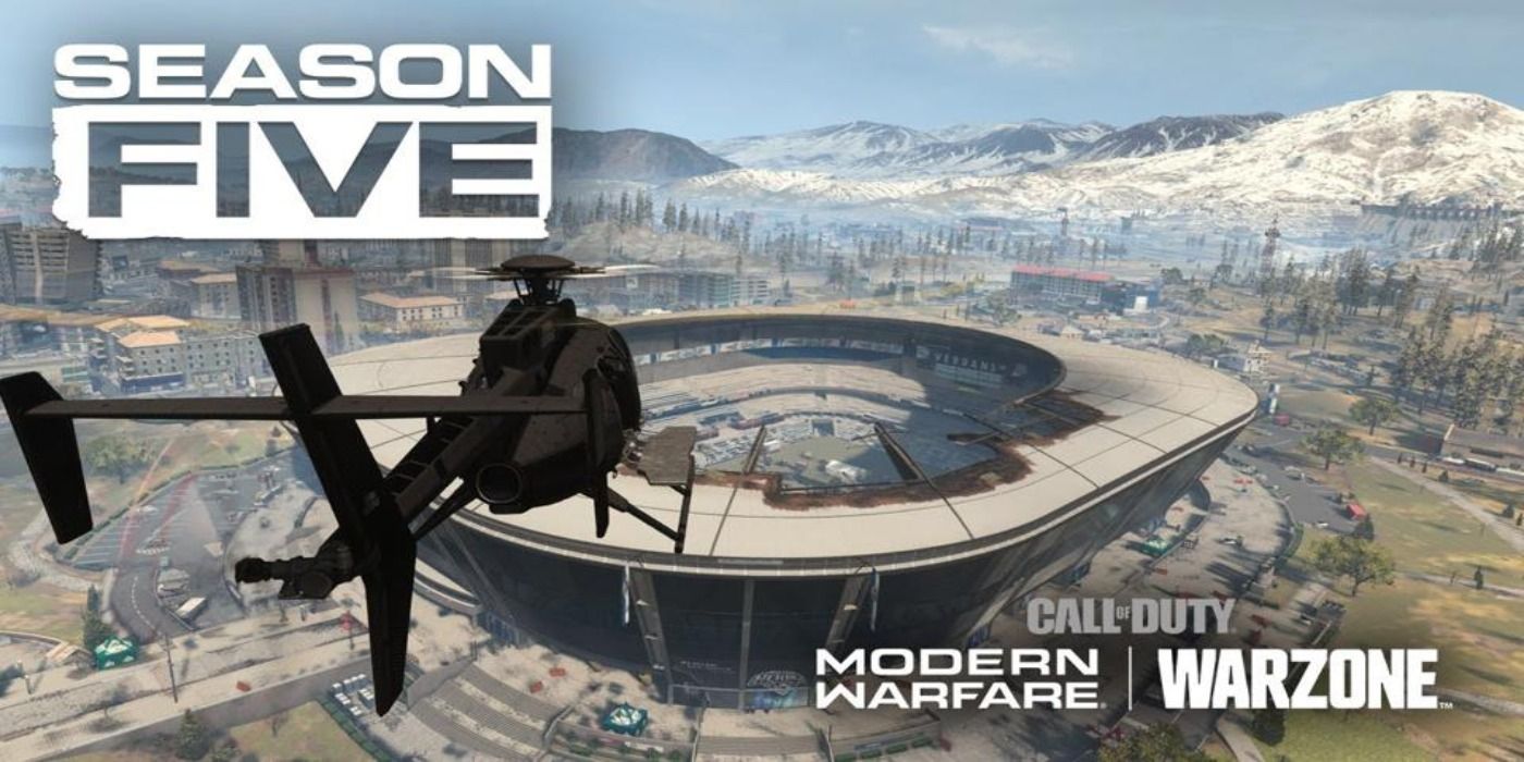 call of duty modern warfare season 5 helicopter flying to stadium
