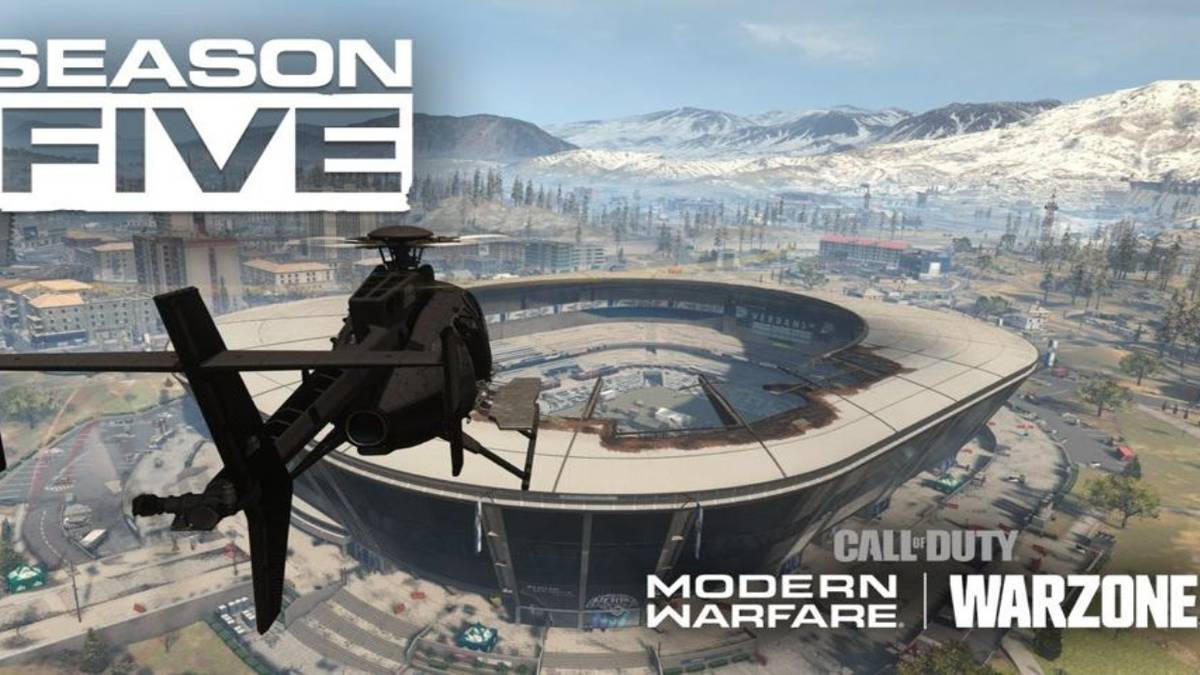 call of duty modern warfare season 5 helicopter flying to stadium