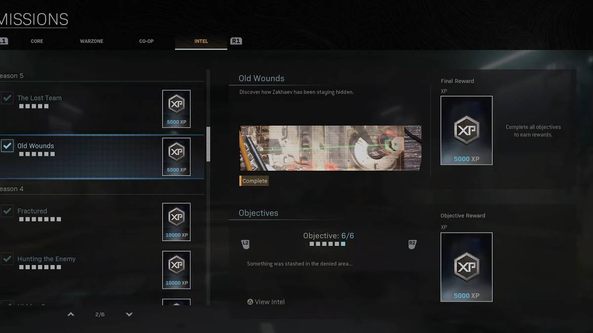 call of duty warzone old wounds intel locations