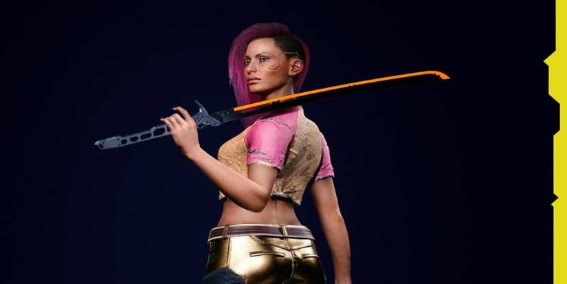 cyberpunk 2077 v holding a katana
