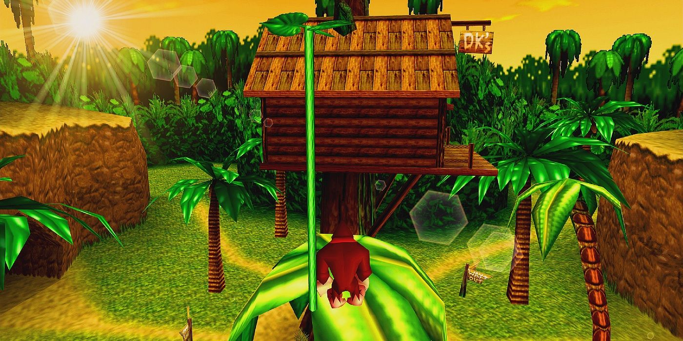 Donkey Kong on a tree in Donkey Kong 64