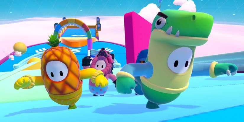 fall guys dino and pineapple