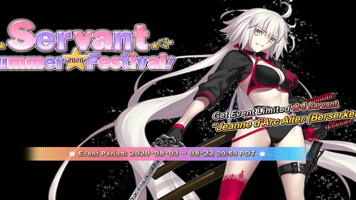 fate grand order summer 3 promo image with jeanne d'arc alter