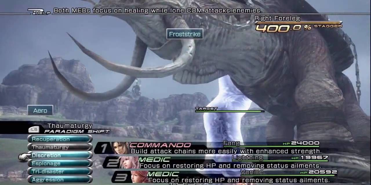 The Adamantoise battle in Final Fantasy XIII