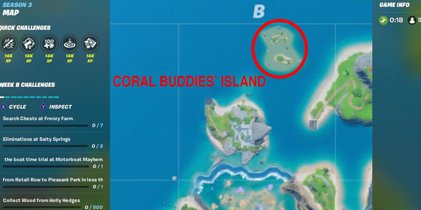 fortnite map coral buddies island marked