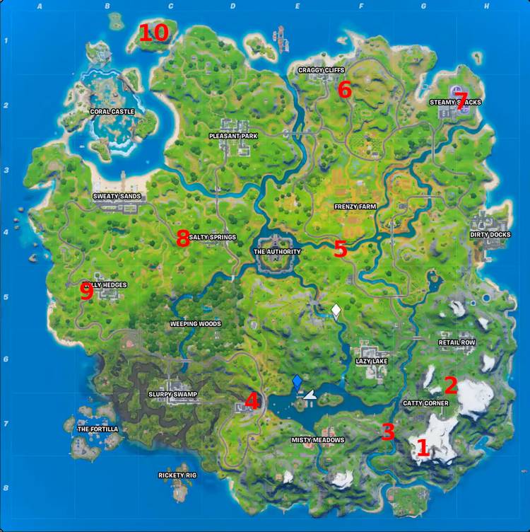 fortnite season 3 gold xp coin map