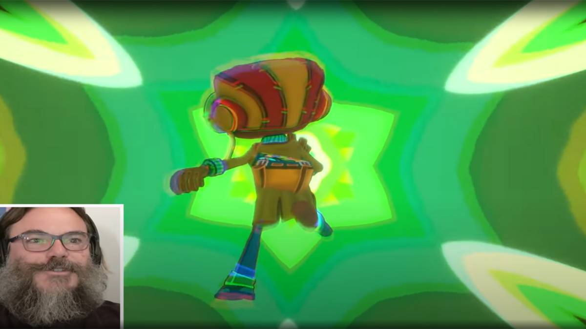 JAck Black playing Psychonauts 2