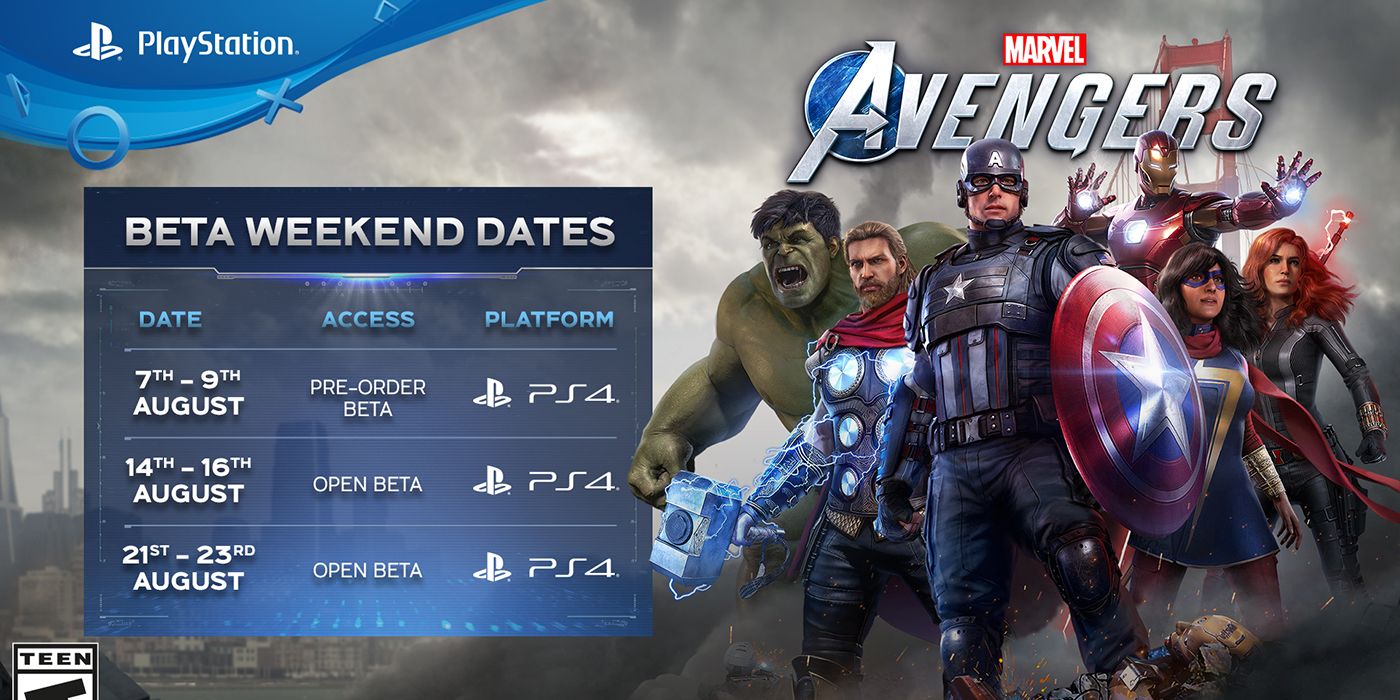 Marvels Avengers beta schedule