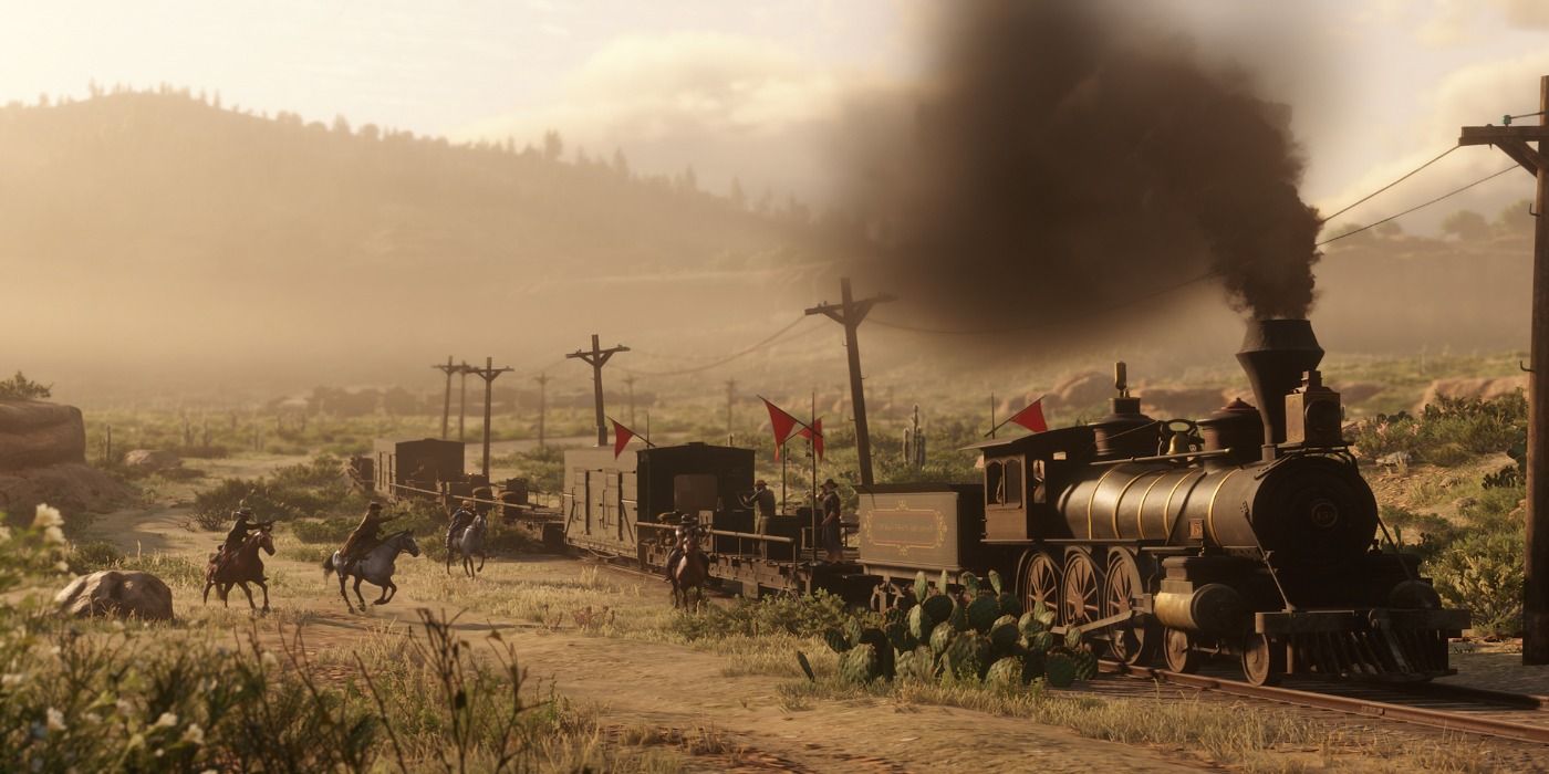 red dead online train with players ready to rob it