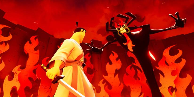Samurai Jack facing Aku