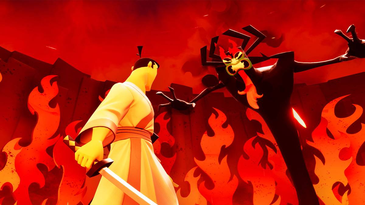Samurai Jack facing Aku