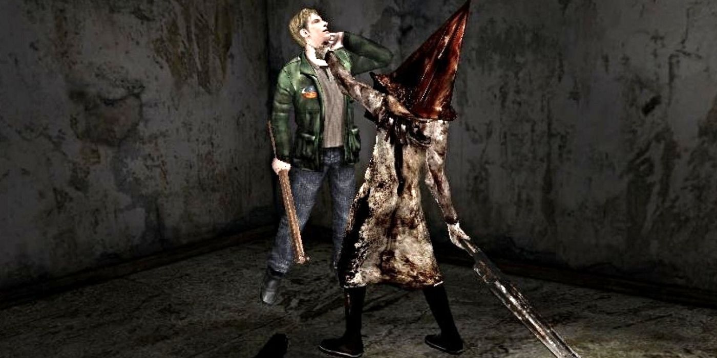 Пирамидоголовый сражается с Джеймсом Сандерлендом из Silent Hill 2
