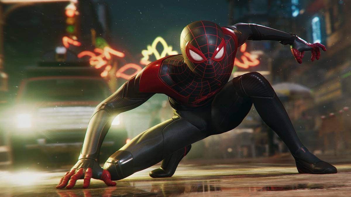 spider-man miles morales puddle new york city street