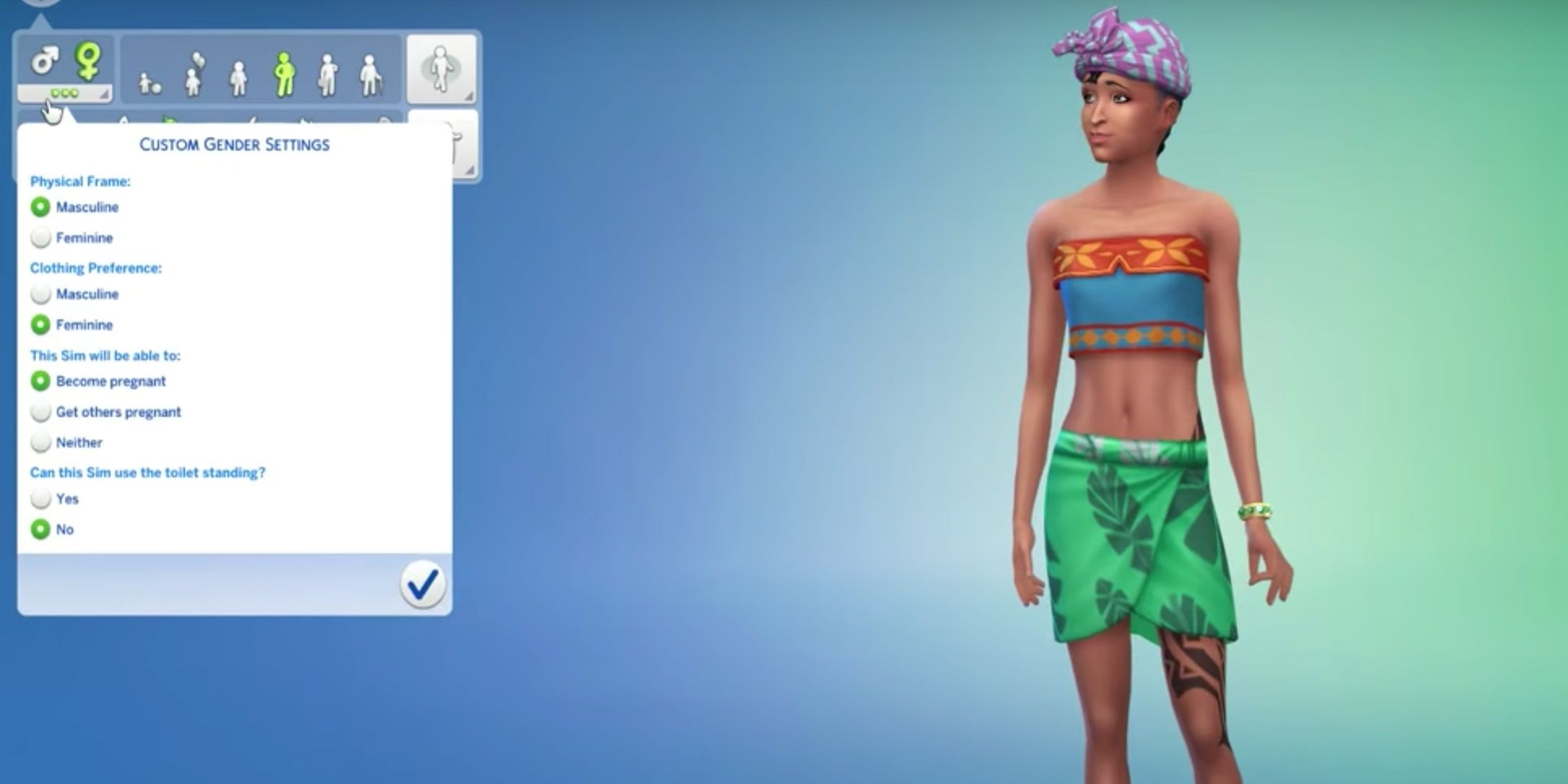 Character creation in The Sims 4