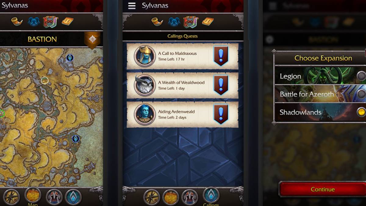 wow shadowlands companion app