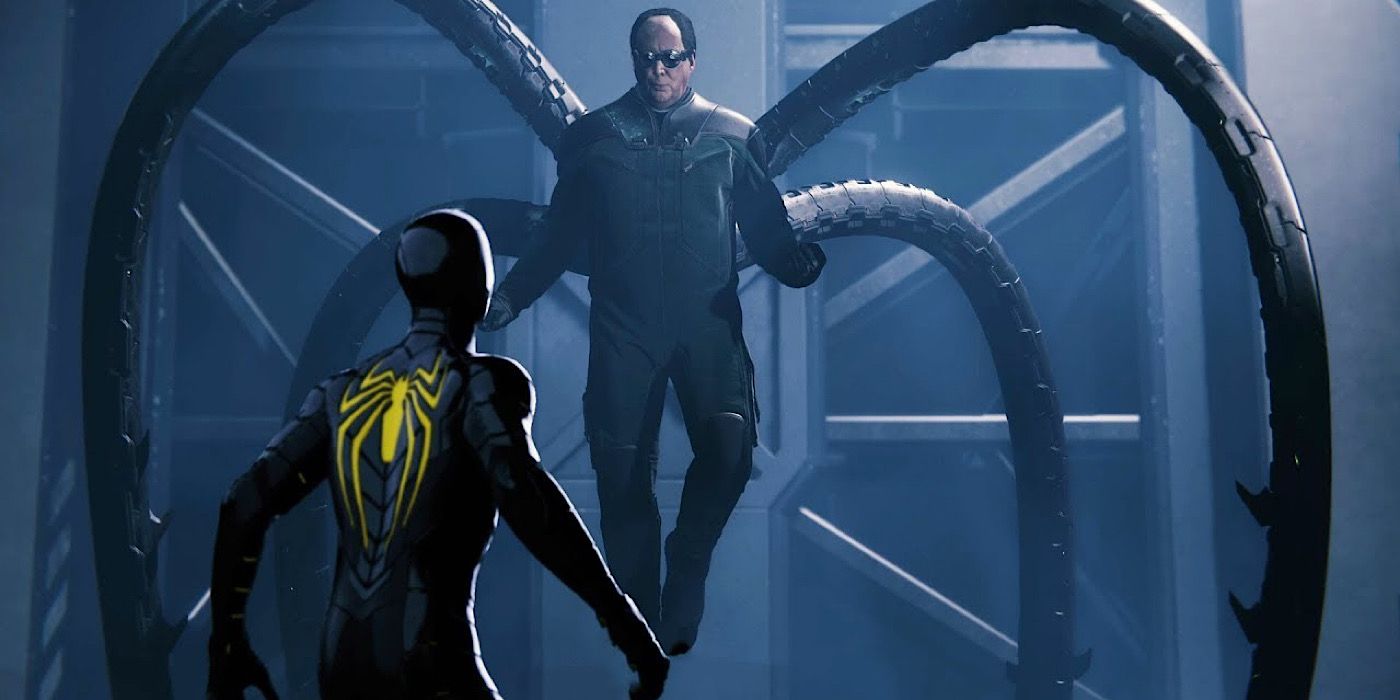 Spider-Man confronting Doctor Octopus