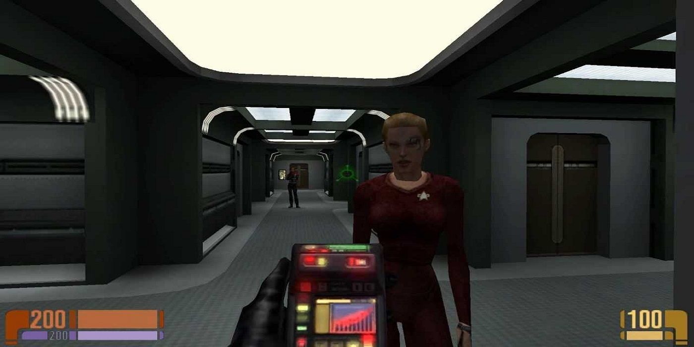 A screenshot from Star Trek: Voyager Elite Force's Virtual Voyager expansion