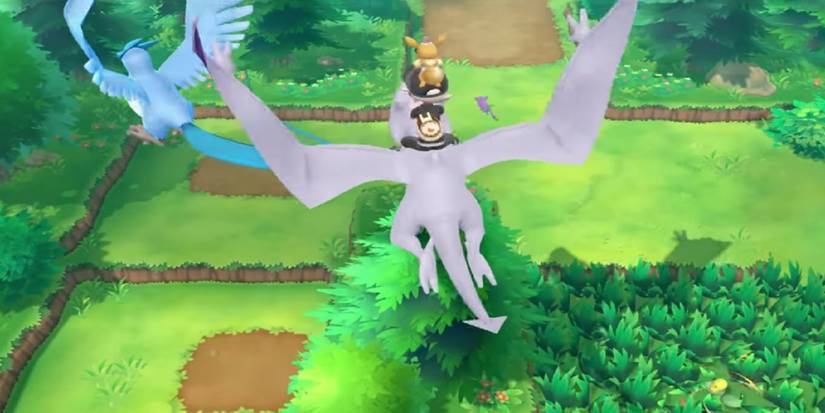 Articuno and Aerodactyl in Pokémon: Let's Go