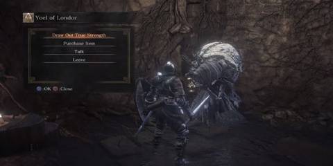 Yoel of Yondor's menu in Dark Soul 3